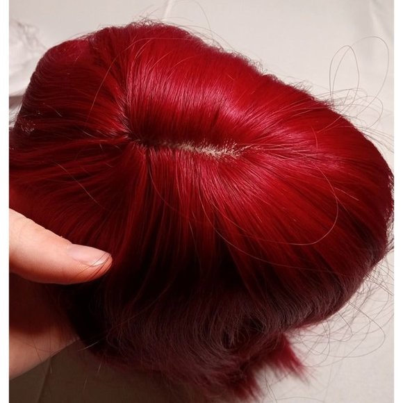 20" Long Red Wig with‎ Bangs -Synthetic (9d1) - Picture 7 of 8